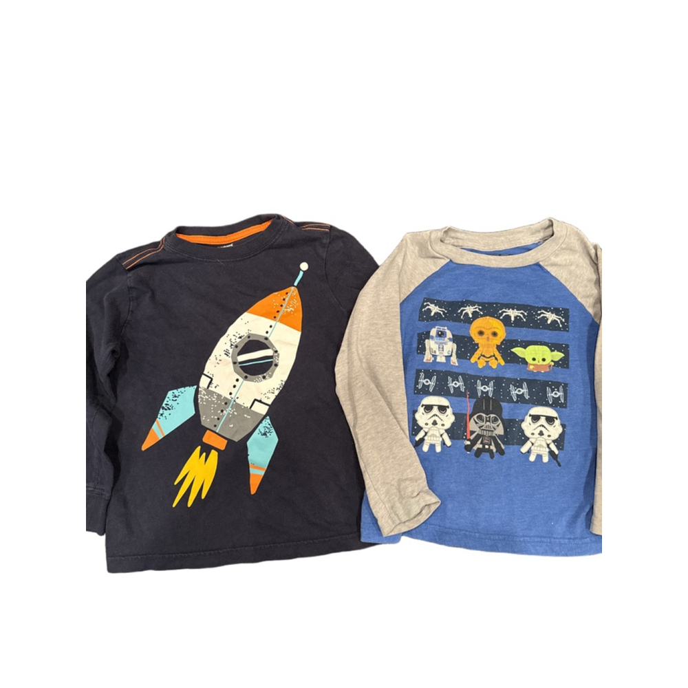 Boys’ Long-Sleeve Shirt Bundle Size 4T Gymboree Star Wars Rocket Graphic Tees